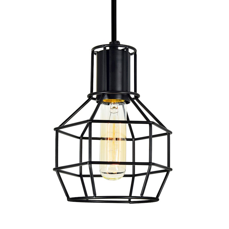 CWI Lighting Secure 1 Light Down Mini Pendant, Black