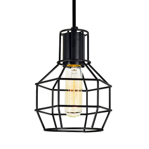 CWI Lighting Secure 1 Light Down Mini Pendant, Black