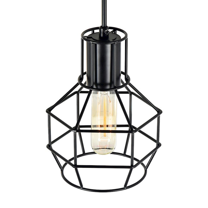 CWI Lighting Secure 1 Light Down Mini Pendant, Black