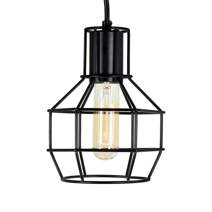 CWI Lighting Secure 1 Light Down Mini Pendant, Black