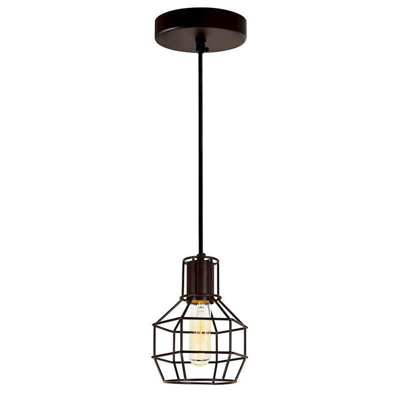 CWI Lighting Secure 1 Light Down Mini Pendant, Chocolate
