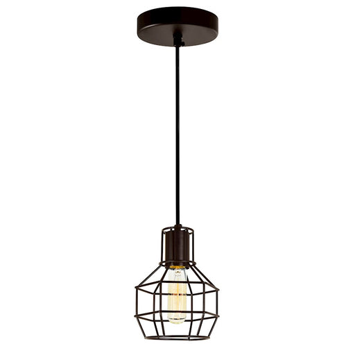 CWI Lighting Secure 1 Light Down Mini Pendant, Chocolate - 9608P6-1-126