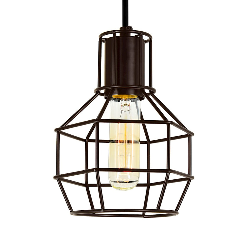 CWI Lighting Secure 1 Light Down Mini Pendant, Chocolate