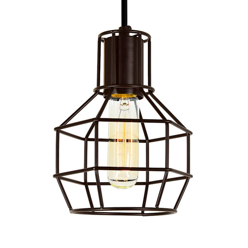 CWI Lighting Secure 1 Light Down Mini Pendant, Chocolate