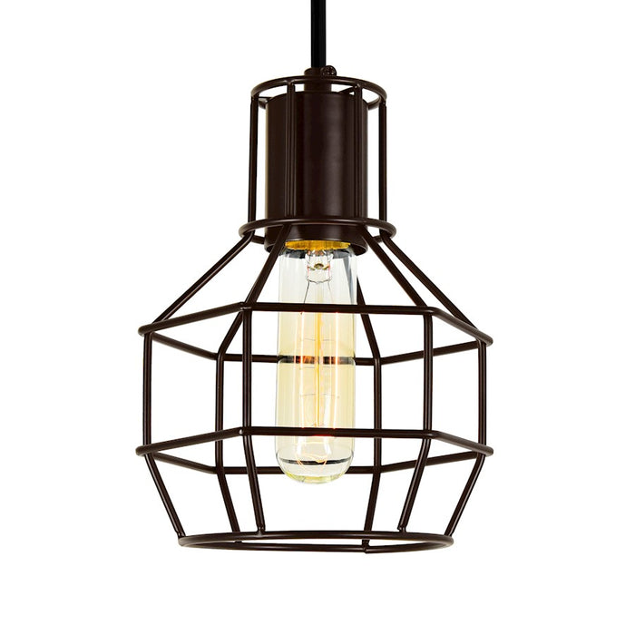 CWI Lighting Secure 1 Light Down Mini Pendant, Chocolate