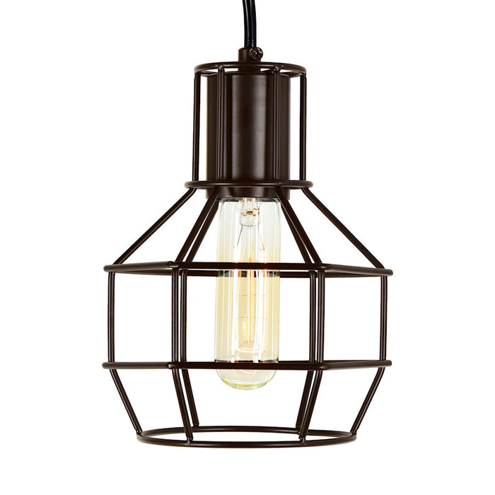 CWI Lighting Secure 1 Light Down Mini Pendant, Chocolate