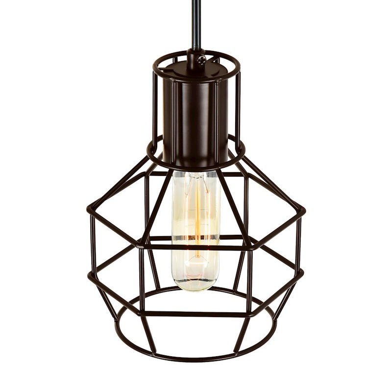 CWI Lighting Secure 1 Light Down Mini Pendant, Chocolate