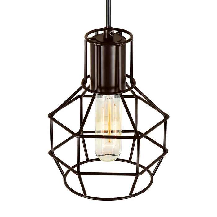 CWI Lighting Secure 1 Light Down Mini Pendant, Chocolate