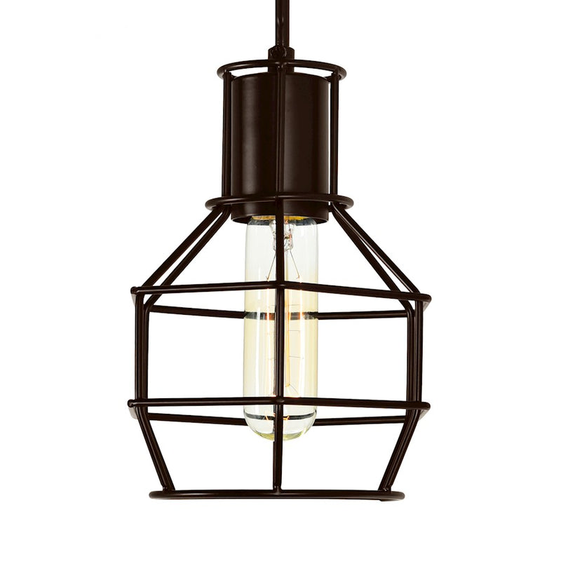 CWI Lighting Secure 1 Light Down Mini Pendant, Chocolate
