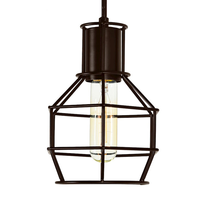 CWI Lighting Secure 1 Light Down Mini Pendant, Chocolate