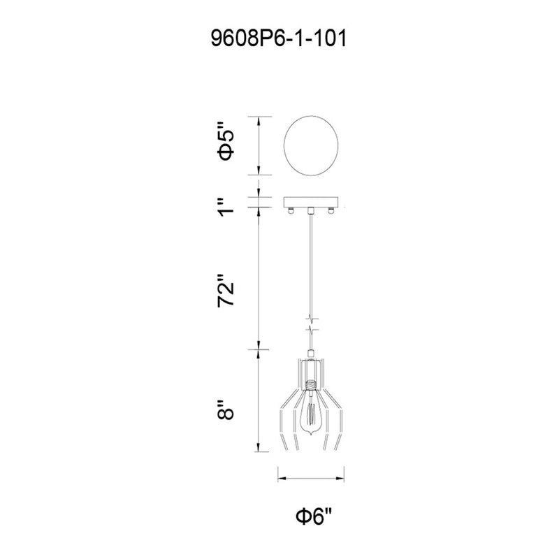 CWI Lighting Secure 1 Light Down Mini Pendant, Chocolate