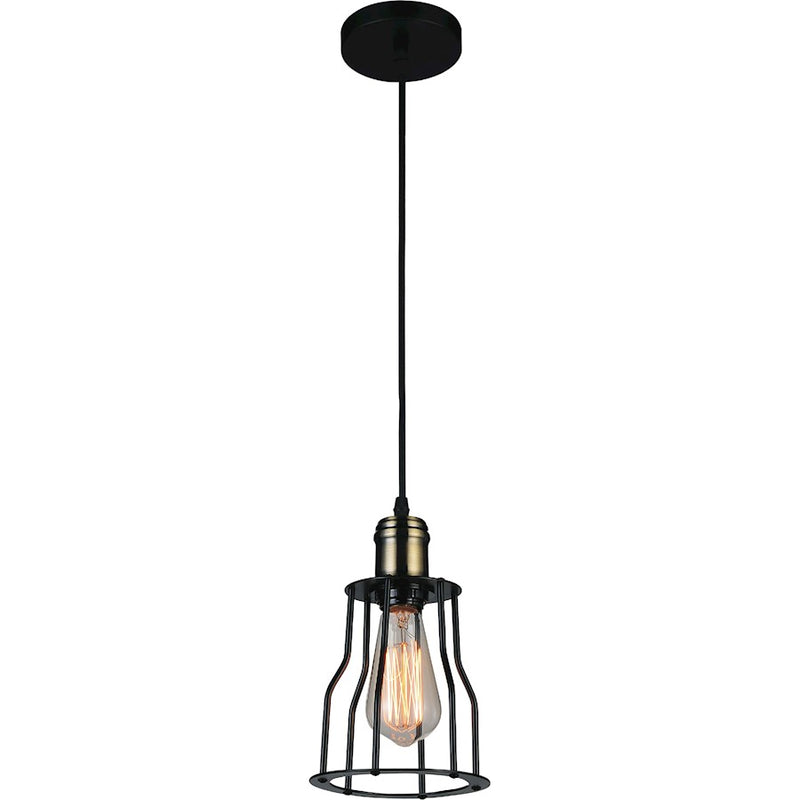 CWI Lighting Graham 1 Light Down Mini Pendant, Black