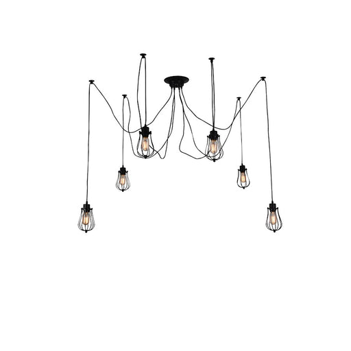 CWI Lighting Tomaso 6 Light Multi Light Pendant, Black - 9610P28-6-101