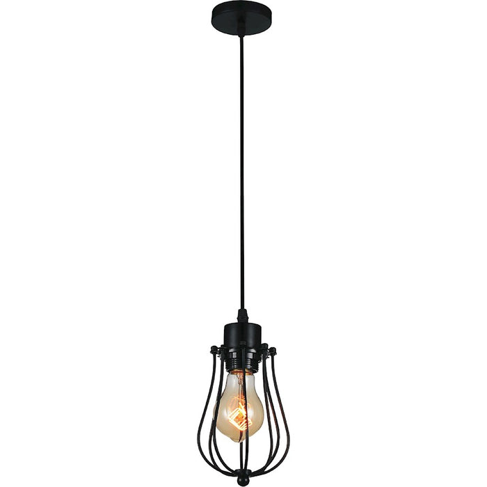 CWI Lighting Tomaso 1 Light Down Mini Pendant, Black - 9610P4-1-101