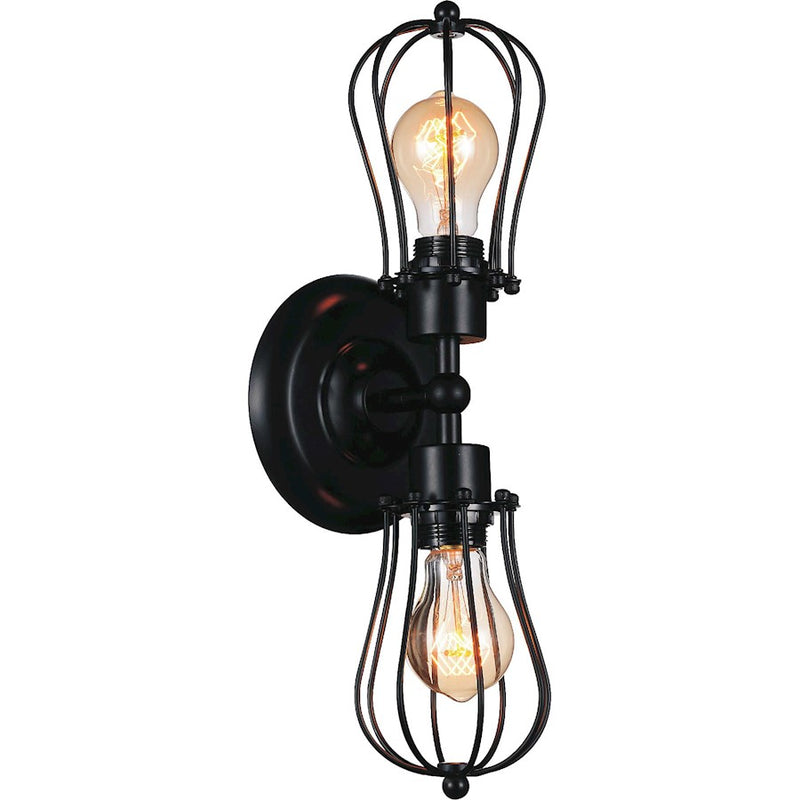 CWI Lighting Tomaso 2 Light Wall Light, Black