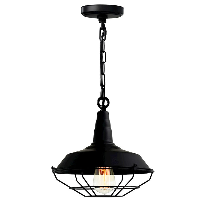 CWI Lighting Morgan 1 Light 14" Down Mini Pendant, Black