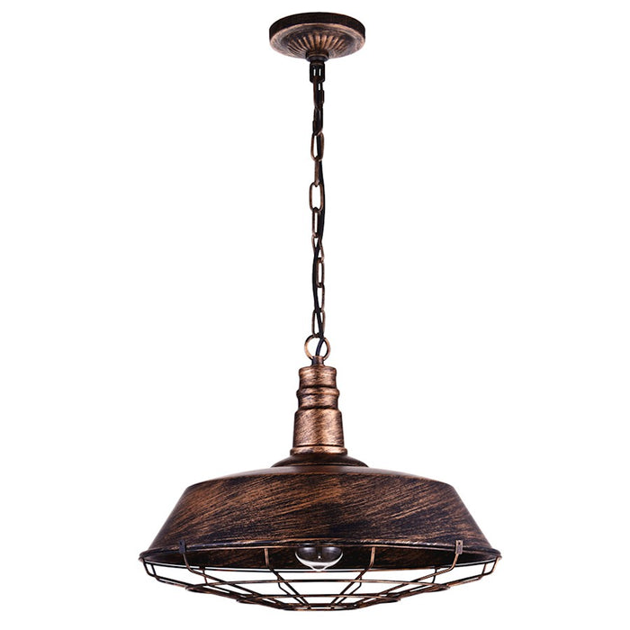 CWI Lighting Morgan 1 Light Down Pendant, Antique Copper
