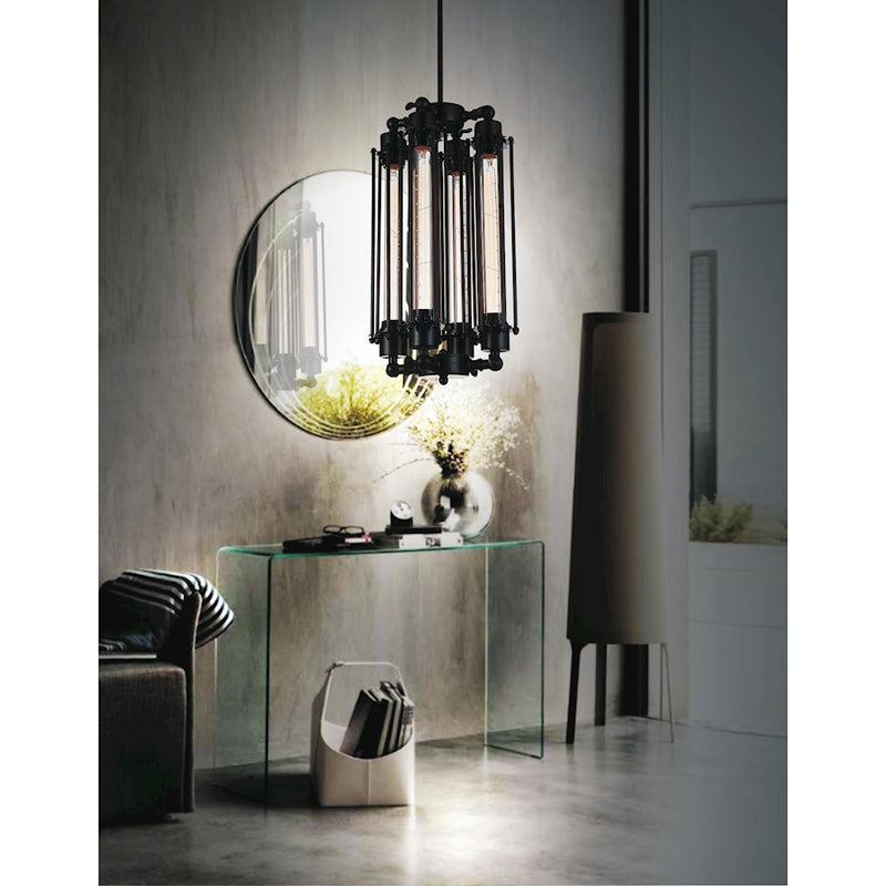 CWI Lighting Kiera 4 Light Down Mini Pendant, Black