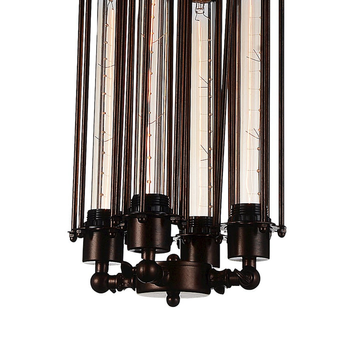 CWI Lighting Kiera 4 Light Down Mini Pendant, Chocolate