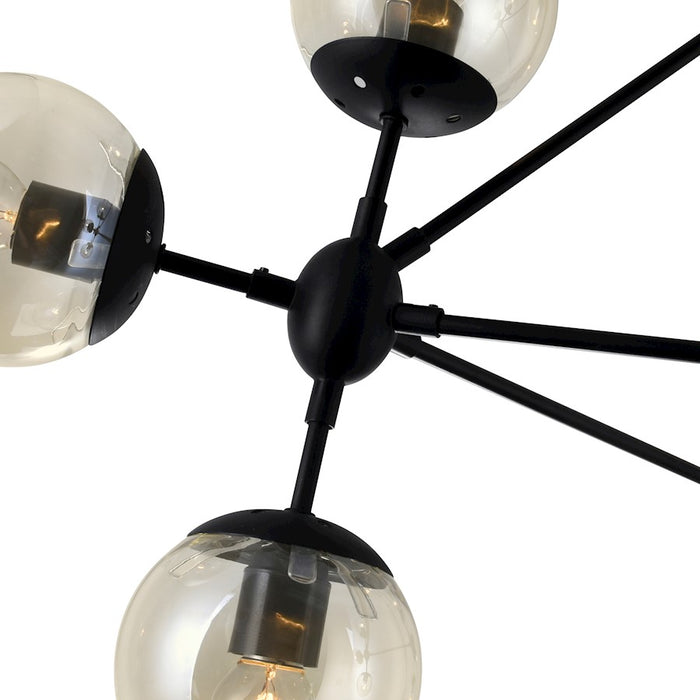 CWI Lighting Glow 10 Light Chandelier, Black/Champagne
