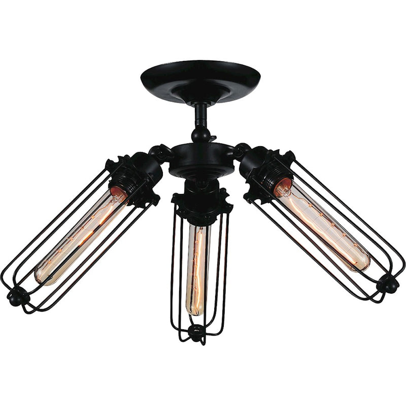 CWI Lighting Benji 3 Light Flush Mount, Black