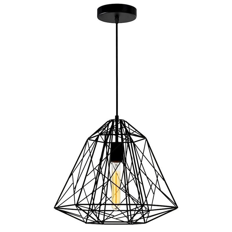 CWI Lighting Bagheera 16" 1 Light Down Pendant, Black