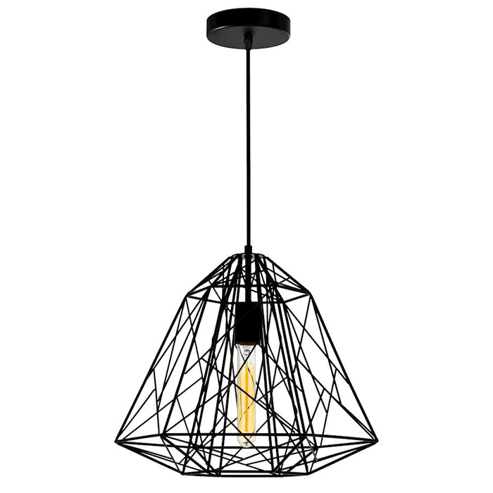 CWI Lighting Bagheera 16" 1 Light Down Pendant, Black - 9625P16-1-101