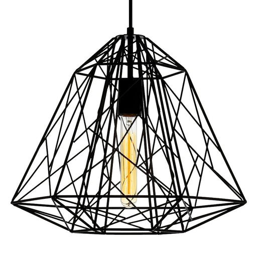 CWI Lighting Bagheera 16" 1 Light Down Pendant, Black