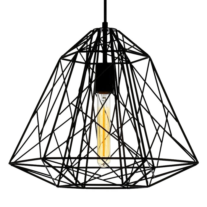 CWI Lighting Bagheera 16" 1 Light Down Pendant, Black