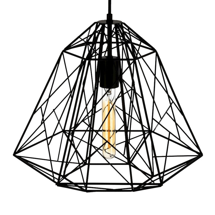 CWI Lighting Bagheera 16" 1 Light Down Pendant, Black