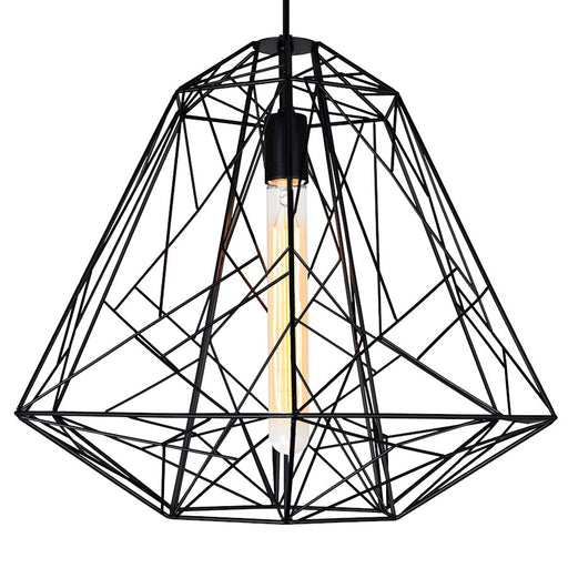 CWI Lighting Bagheera 20" 1 Light Down Pendant, Black