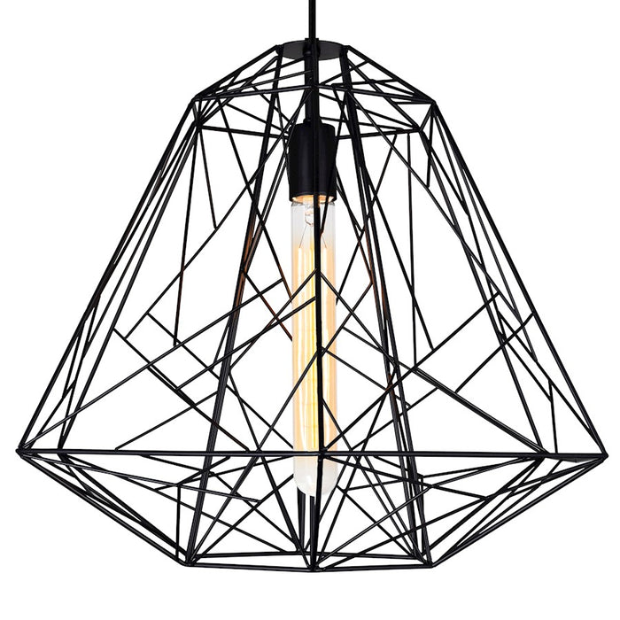 CWI Lighting Bagheera 20" 1 Light Down Pendant, Black