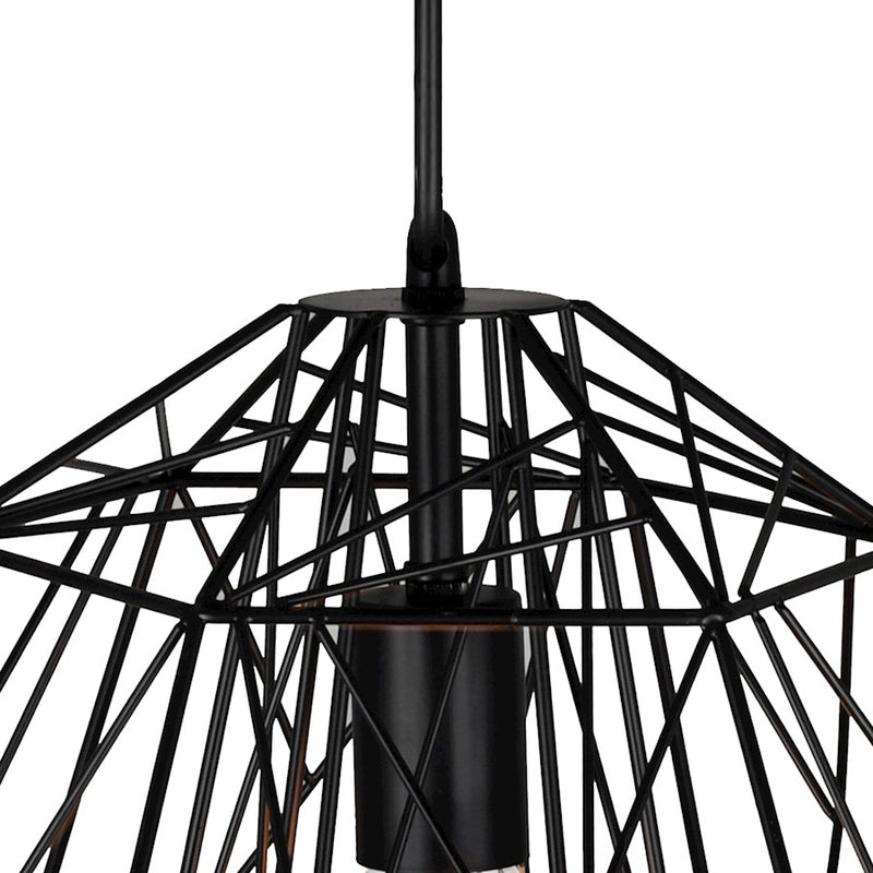 CWI Lighting Bagheera 20" 1 Light Down Pendant, Black