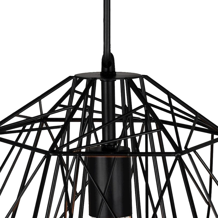 CWI Lighting Bagheera 20" 1 Light Down Pendant, Black