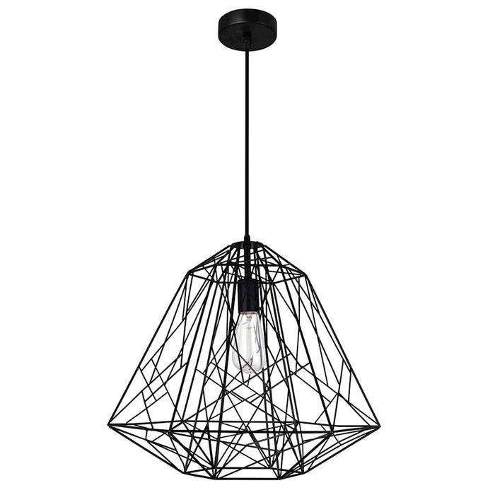 CWI Lighting Bagheera 20" 1 Light Down Pendant, Black