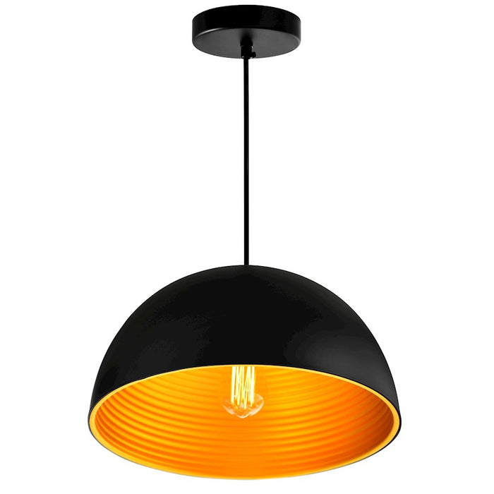 CWI Lighting Modest 1 Light Down Pendant, Black
