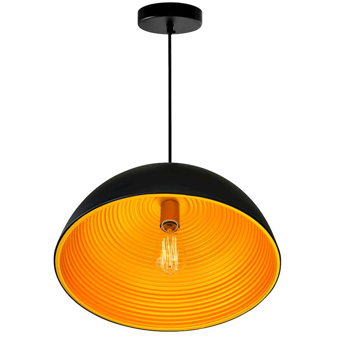 CWI Lighting Modest 1 Light Down Pendant, Black
