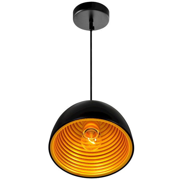 CWI Lighting Modest 1 Light 7" Down Mini Pendant, Black