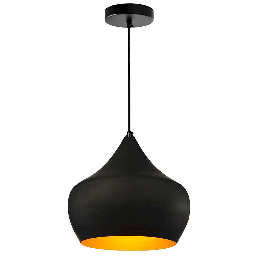 CWI Lighting Dynamic 1 Light 15" Down Pendant, Black - 9632P15-1-101