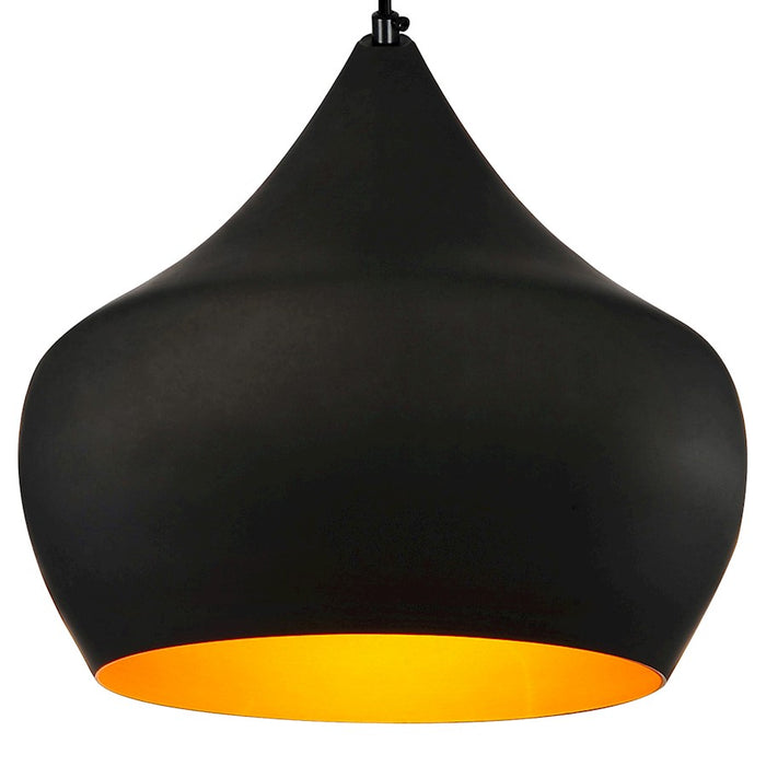 CWI Lighting Dynamic 1 Light 15" Down Pendant, Black