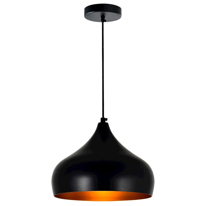 CWI Lighting Dynamic 1 Light 13" Down Pendant, Black - 9633P13-1-101