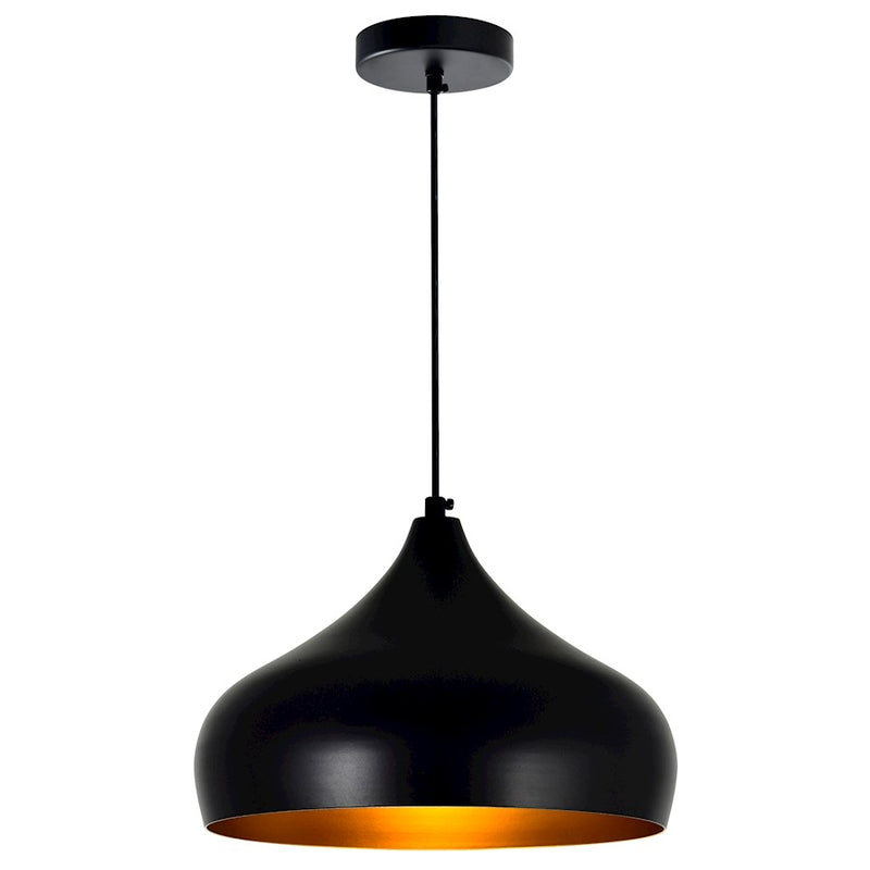 CWI Lighting Dynamic 1 Light 16" Down Pendant, Black