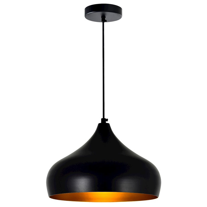 CWI Lighting Dynamic 1 Light 16" Down Pendant, Black - 9633P16-1-101