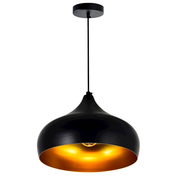 CWI Lighting Dynamic 1 Light 16" Down Pendant, Black