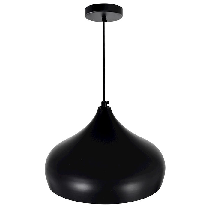CWI Lighting Dynamic 1 Light 16" Down Pendant, Black