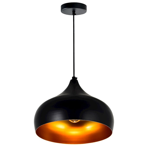 CWI Lighting Dynamic 1 Light 9" Down Pendant, Black