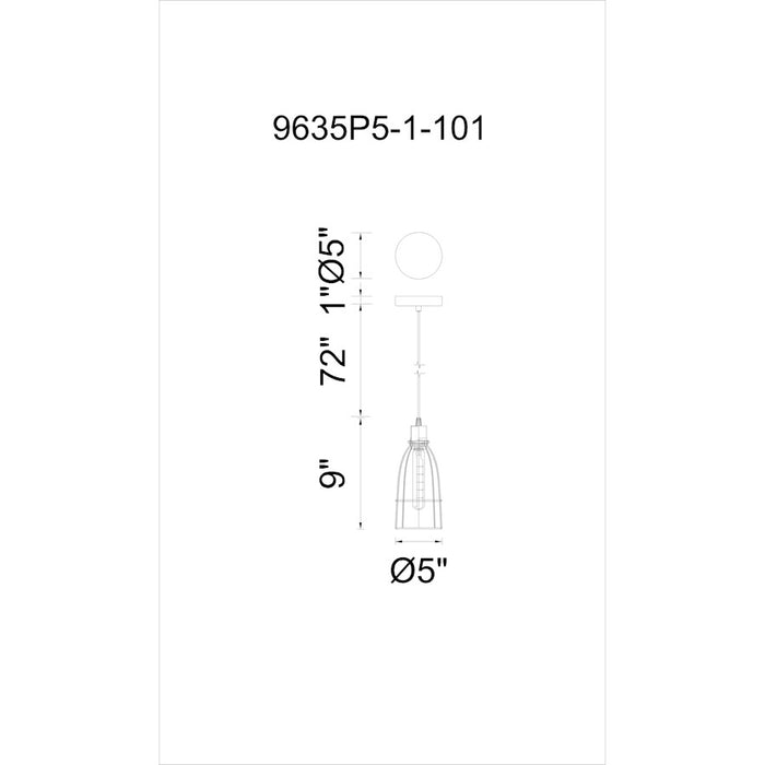 CWI Lighting Nestor 1 Light Down Mini Pendant, Black