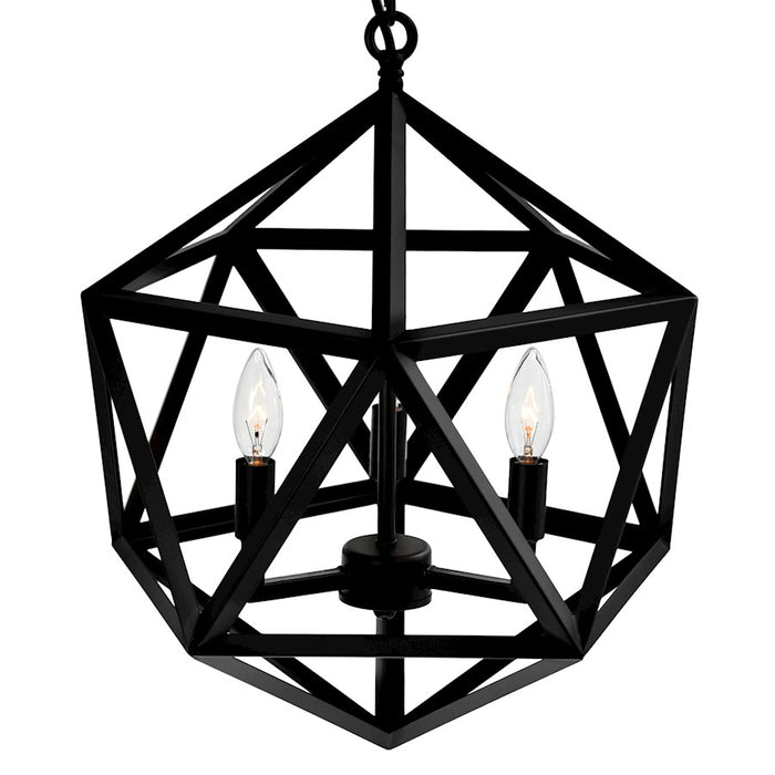 CWI Lighting Amazon 3 Light Up Pendant, Black