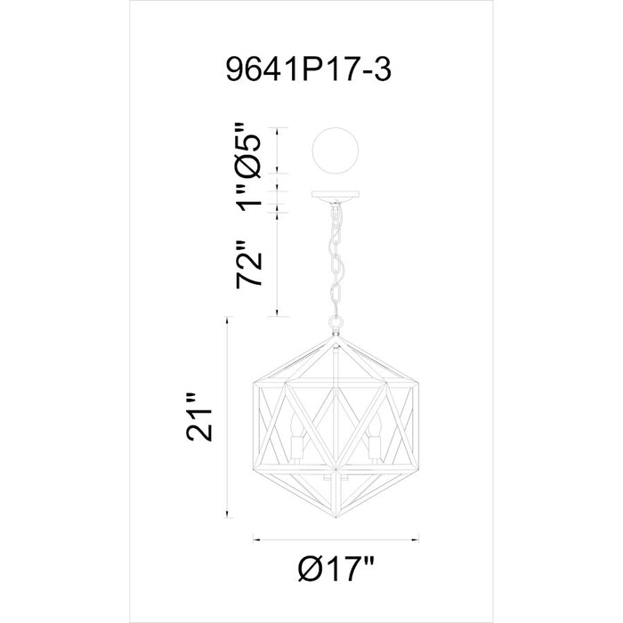 CWI Lighting Amazon 3 Light Up Pendant, Black