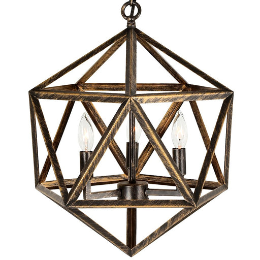 CWI Lighting Amazon 3 Light Up Pendant, Antique Forged Copper